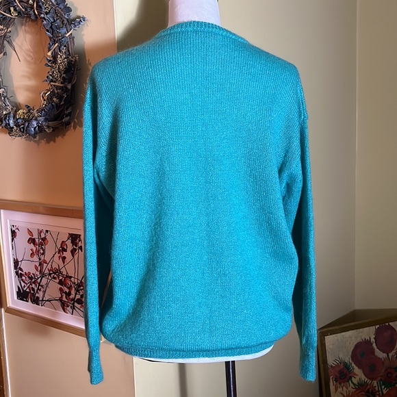 MAX MARA Size Small Oversized Crewneck Turquoise Luxe Mohair Lana Wool $578 NEW - Picture 7 of 16